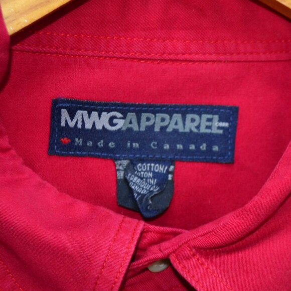 Vintage Western Red Brush Popper shirt embroidery 100% cotton - Picture 3 of 5